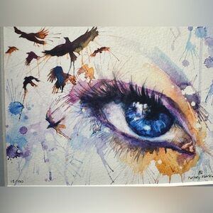 Surreal Blue and Purple Eye Art Print